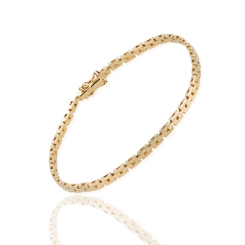 Brick 14 carat solid gold bracelet, 18½ cm and 3 rows (3.0 mm)